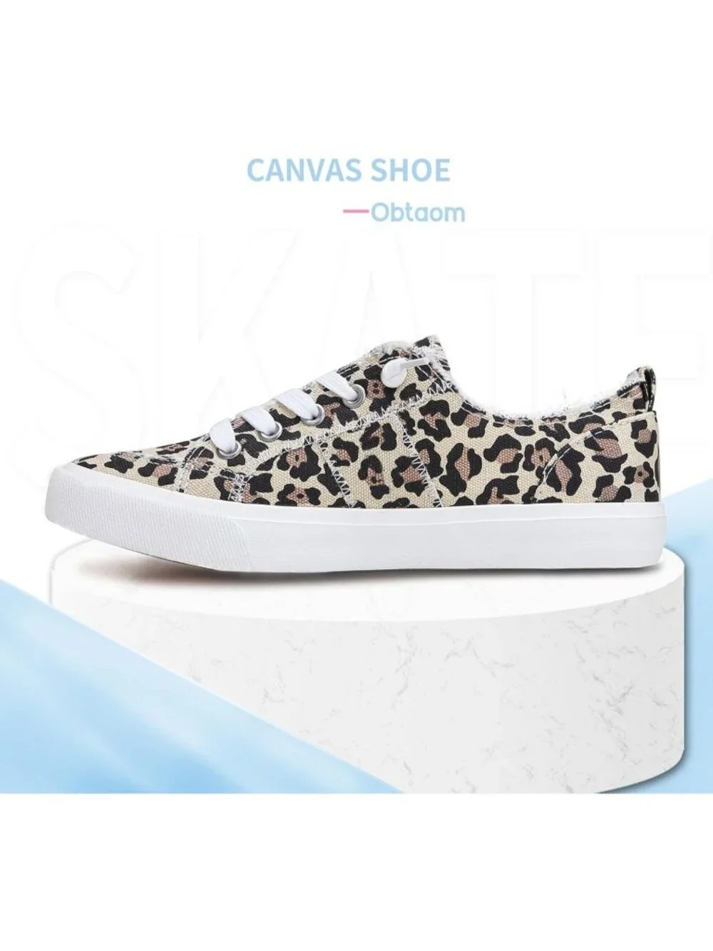 Women's Leopard Play Fashion Sneakers Washed and Leopard Canvas Slip Shoes - Picture 3 of 6